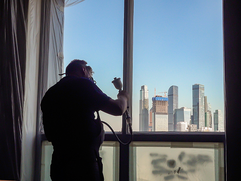 Покраска алюминиевых окон