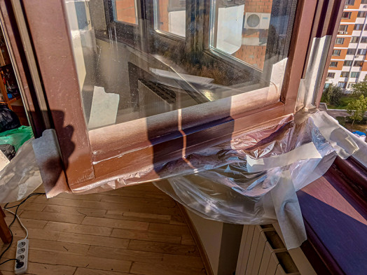 Окраска повреденных участков